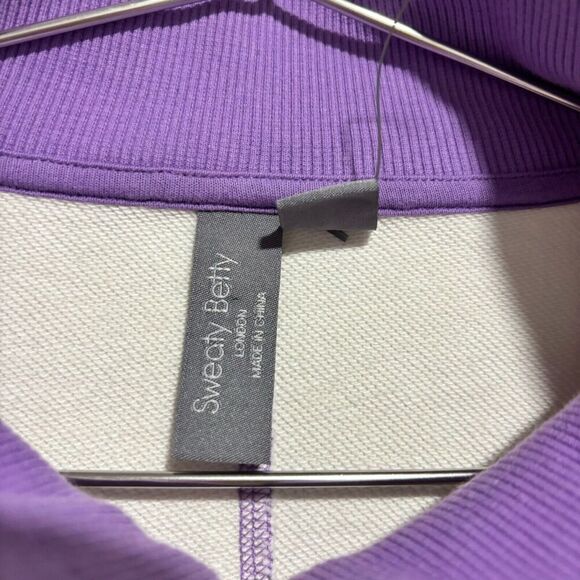 Sweaty Betty Women's 10 Lily White Revive Half Zip Crop Sweatshirt Mock Neck - Picture 7 of 9